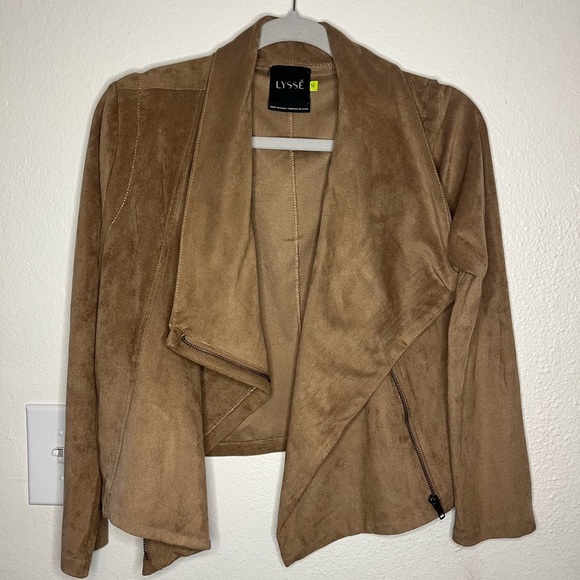 Lysse Tan Faux Suede Asymmetrical Zip Jacket – Size M - Picture 1 of 5